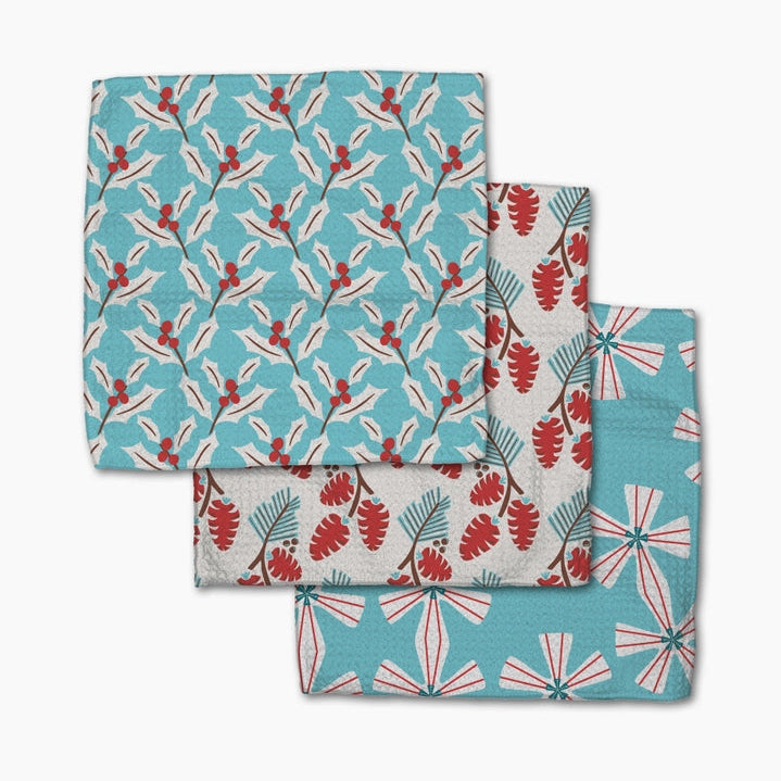 Winter Holly Dishcloth