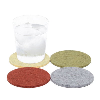 Bierfilzl: Merino Wool Felt Round Coasters in Ikebana