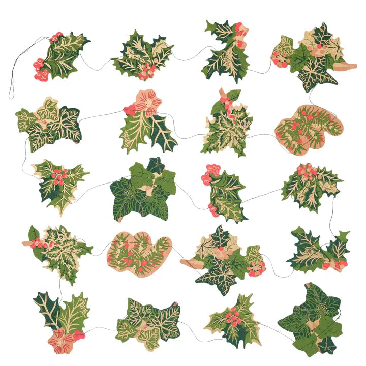 Holly and Ivy Sewn Garland