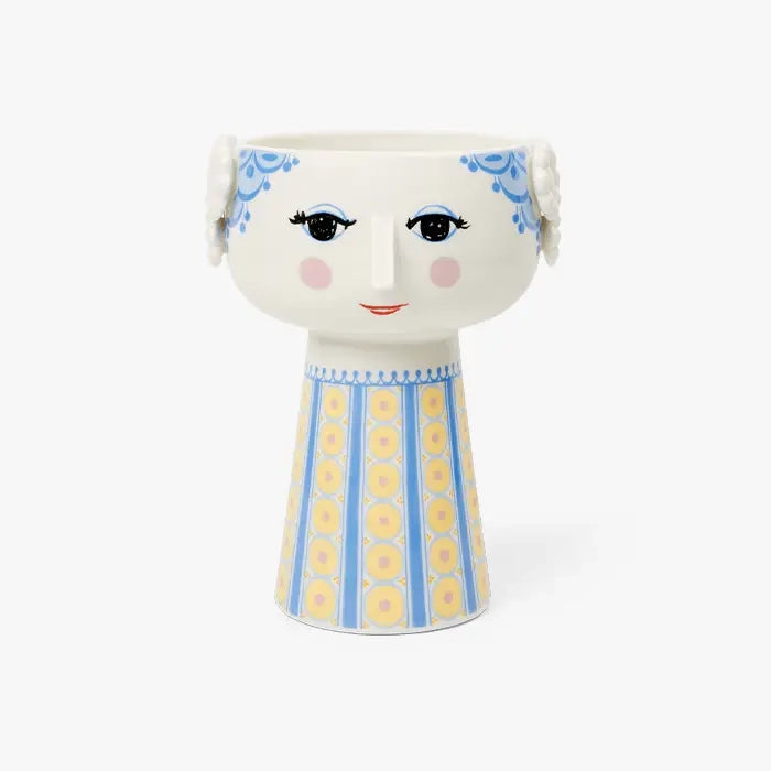 Eva Ceramic Plant Pot/Vase, Blue