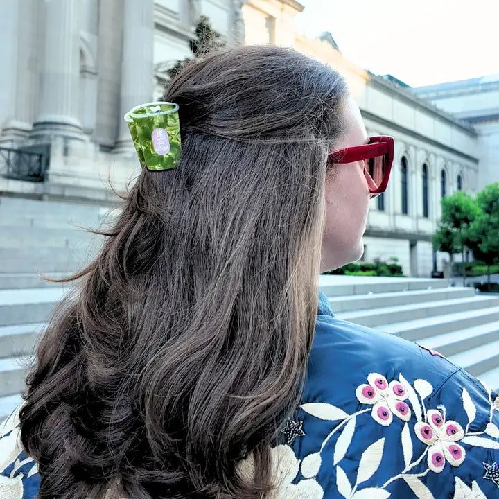 Hand-Painted Mini Matcha Claw Clip