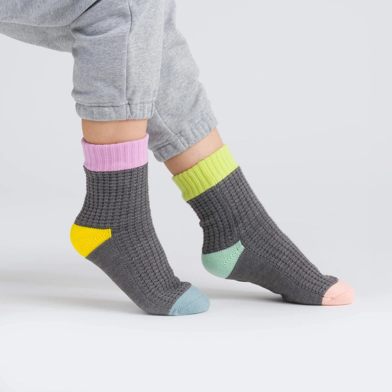 Spot Knit House Socks in Grey