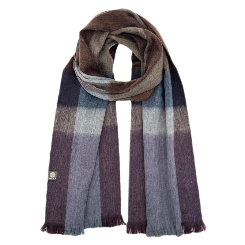 Alpaca Plaid Scarf in Mocha