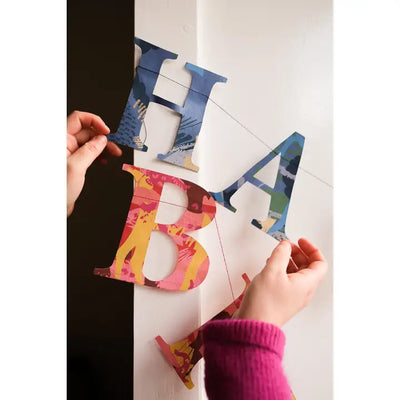 Happy Birthday Recycled Sewn Garland