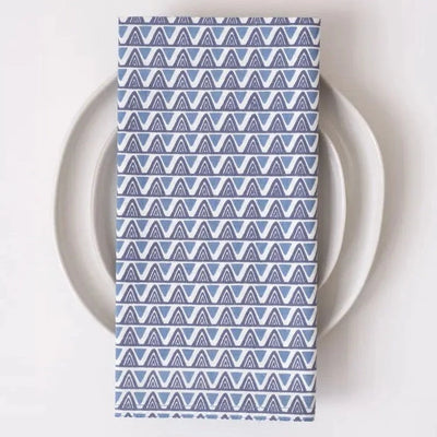 Compo Blue Navy Block Printed Napkins