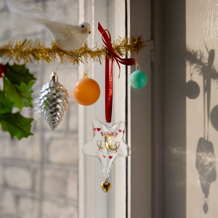 Glass Christmas Star Ornament