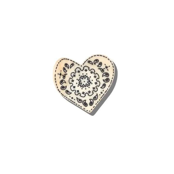 Hand-Painted Paisley Heart Claw Clip