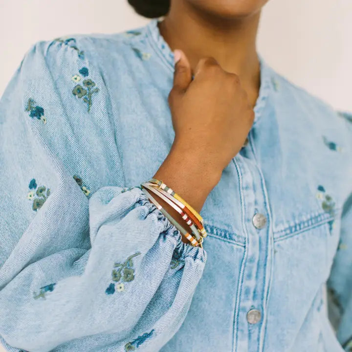 Square Bangle in Gold (Assorted Colors) – AKAR Design