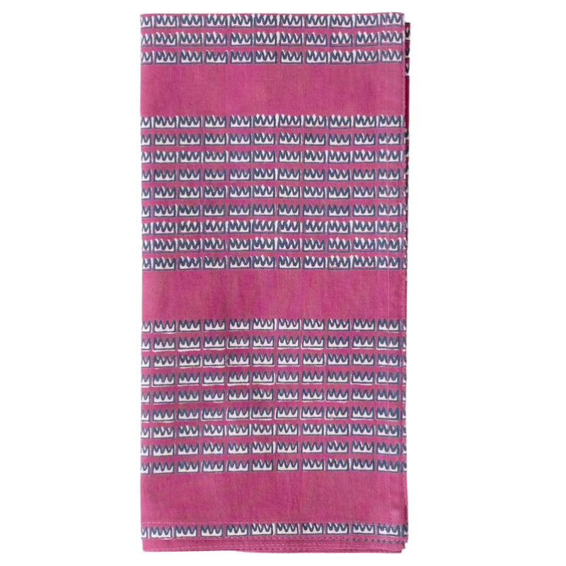 Dolbi Fuschia Block Printed Napkins