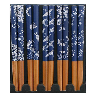 Miya, Blue & White Print Chopsticks Set