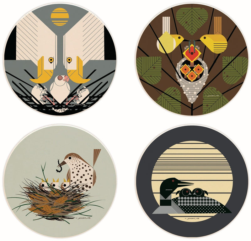 Charley Harper, Fledgling Families Absorbent Stone Coaster Set