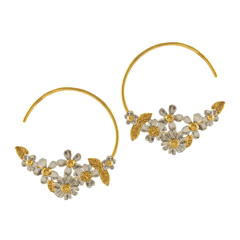 Posy Bloom Hoop Earrings by Alex Monroe Jewellery