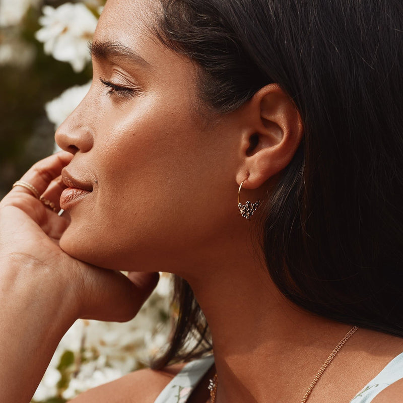 Posy Bloom Hoop Earrings by Alex Monroe Jewellery