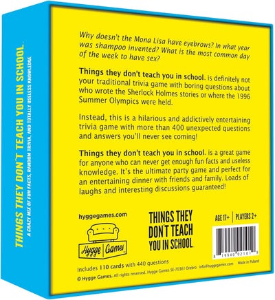 Things They Don't Teach You in School Card Game