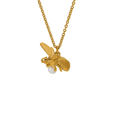 Flying Bee with Pearl Necklace by Alex Monroe Jewellery