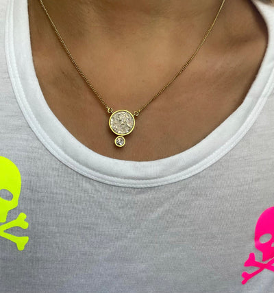 Ophelia Pendant with Raw Diamonds and Resin