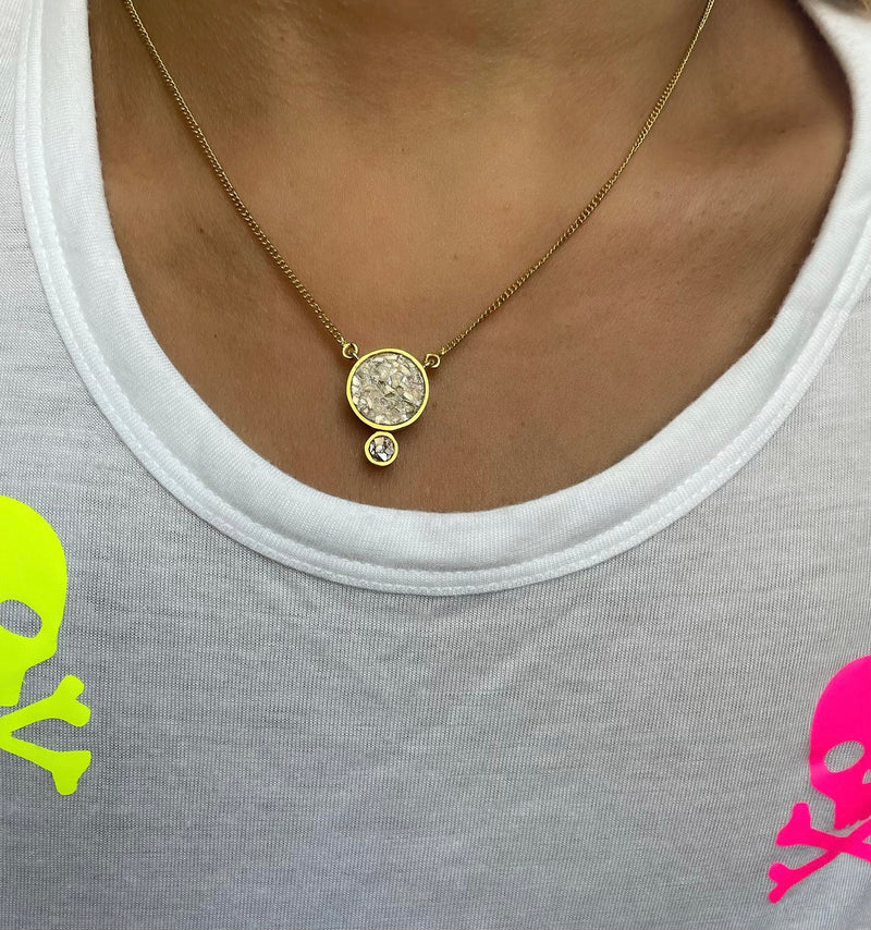 Ophelia Pendant with Raw Diamonds and Resin