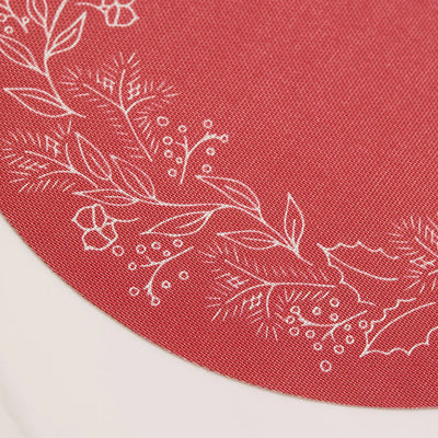 Wreath Round Placemats, Crimson