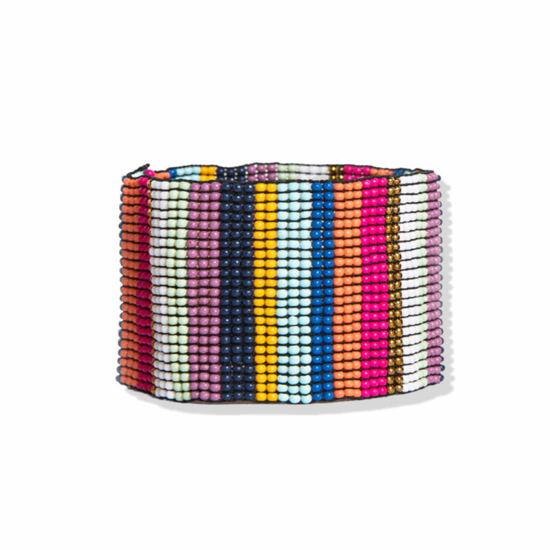 Vertical Stripe Beaded Stretch Bracelet in Multicolor