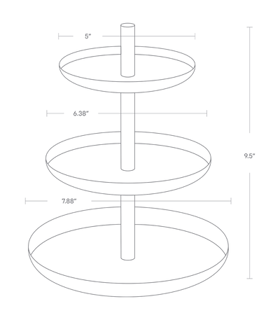 Serving Stand with 3-Tiers