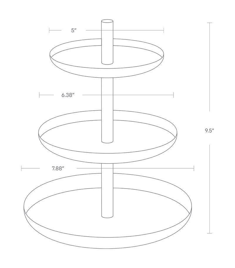 Serving Stand with 3-Tiers