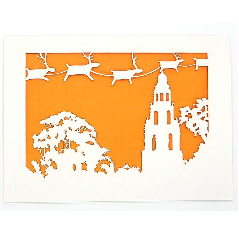 Two Reindeer Over Balboa Park Greeting Card
