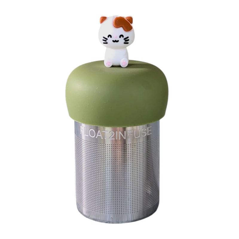 White Brown Kitty Floating Tea Infuser