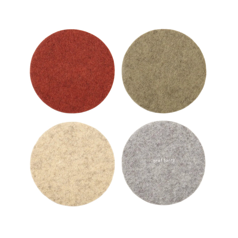 Bierfilzl: Merino Wool Felt Round Coasters in Ikebana