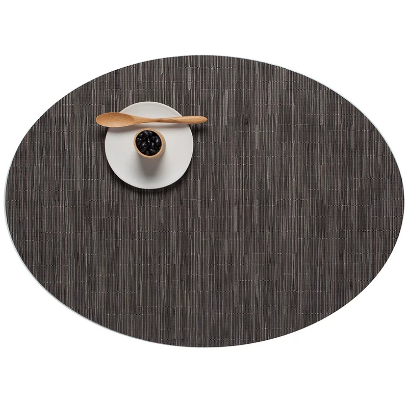 Oval Placemat - Bamboo in Gray Flannel