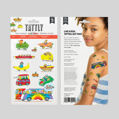Things That Go Tattoo Sheet by Richard Scarry