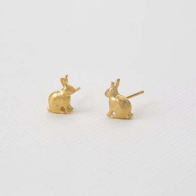 Sitting Bunny Stud Earrings by Alex Monroe Jewellery