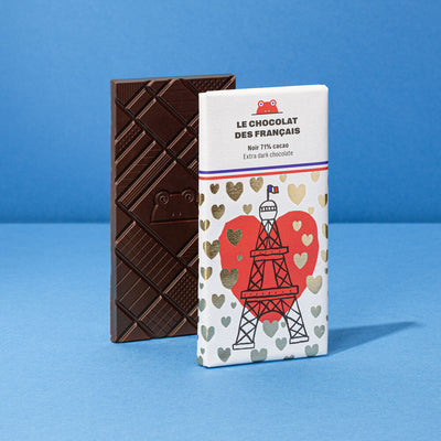 Eiffel Tower Heart 71% Dark Chocolate Bar