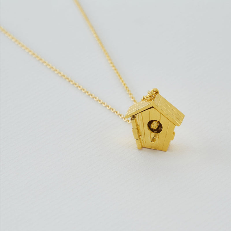 Nesting Birdhouse Necklace by Alex Monroe Jewellery