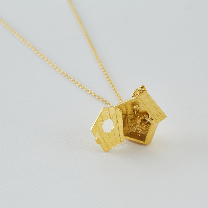 Nesting Birdhouse Necklace by Alex Monroe Jewellery