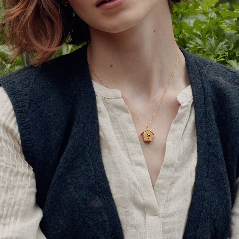 Nesting Birdhouse Necklace by Alex Monroe Jewellery