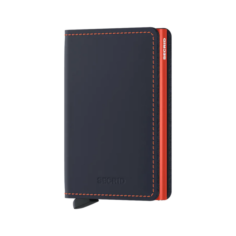 Slimwallet Matte Nightblue & Orange, by Secrids