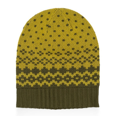 Fair Isle Hat in Olive Yellow