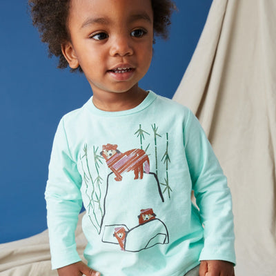 Bear Friends Baby Graphic Tee, Beach Glass