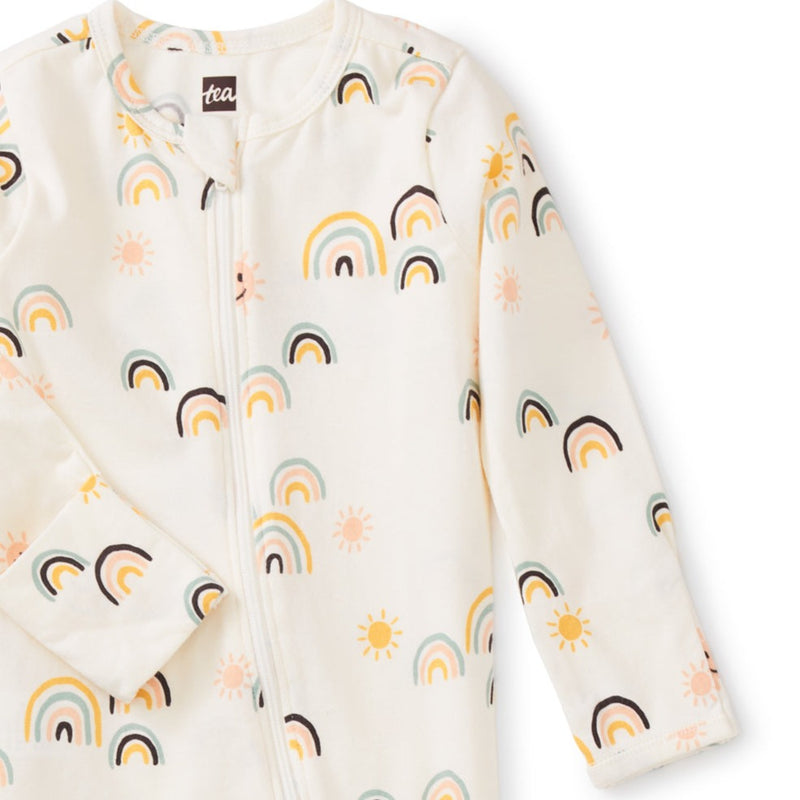 Footed Zip Front Baby Romper, All Sunshine & Rainbows