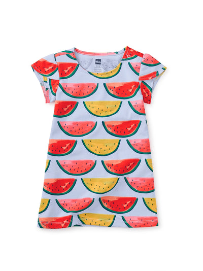 Petal Sleeve Baby Dress, Painted Watermelon