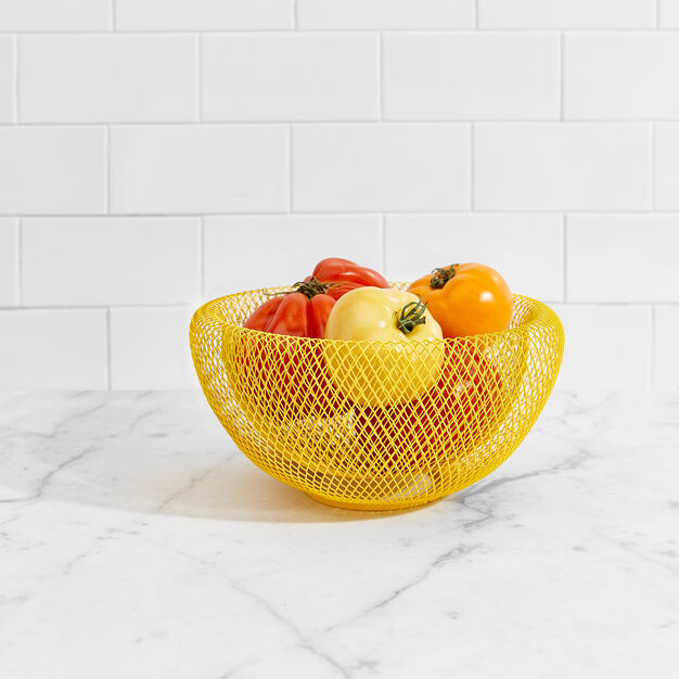 MoMA, Wire Mesh Bowl, Yellow