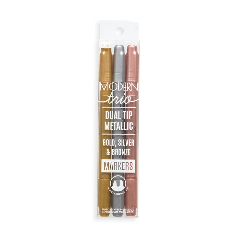 Modern Trio Dual Tip Metallic Markers
