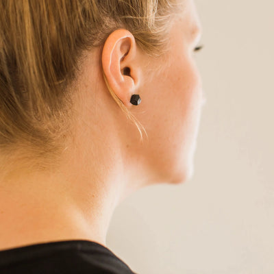 Jenna Vanden Brink, Bright Blue Faceted Porcelain Stud Earrings