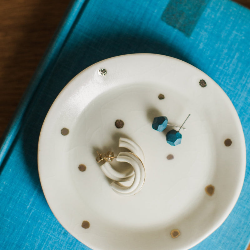 Jenna Vanden Brink, Dark Teal Faceted Porcelain Stud Earrings