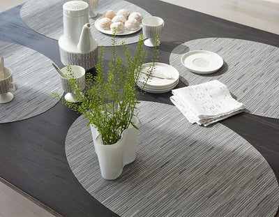 Oval Placemat - Bamboo in Gray Flannel