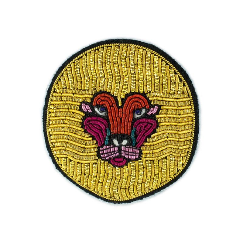 Embroidered Pin: Lion Head