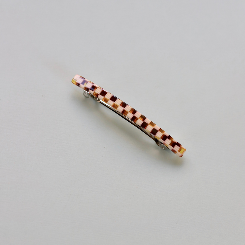 Nat + Noor, Jela Barrette Brown + Cream Checkered