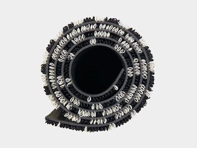 Domino Shag Floor Mat in Black and White