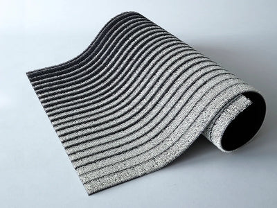 Domino Shag Floor Mat in Black and White