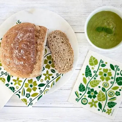Swedish Dishcloth, Green Garden